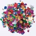 PlayBox: Lentejuelas de colores en diferentes colores, tamaños y formas, paquete de 250 g