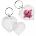 PlayBox: Llave en forma de corazón transparente de 5 cm de diámetro 1 unidad