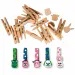 PlayBox: Paquete de 75 pinzas de madera decorativas con cabezas de animales