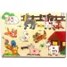 Puzzle de formas de animales de granja de madera