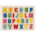 Puzzle de formas encajables de letras ABC de madera