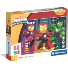 imagen de Puzzle Supercolor de 60 piezas de Iron Man y sus amigos - Clementoni 1