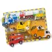 Rompecabezas de formas de madera gruesa con camión de 6 piezas - Melissa & Doug
