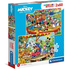 imagen de Rompecabezas Supercolor 2 en 1 de Mickey Mouse 2x60 piezas - Clementoni 1