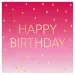 Servilleta de papel de 2 capas con la inscripción "Happy Birthday" de color rosa en paquete de 20 unidades