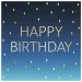 Servilleta de papel de 2 capas de color azul con la inscripción "Happy Birthday" de 20 unidades