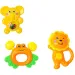Set de 3 sonajeros y mordedores de animales