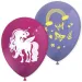 Set de 8 globos de unicornio de colores en púrpura y rosa