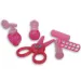 imagen de Set de belleza rosa de 10 piezas con tijeras, secador de pelo y accesorios 3