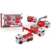 Set de vehículos de bomberos desmontables de 4 piezas