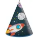 Sombrero de fiesta de aventura espacial 6 unidades