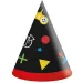 Sombrero de papel de fiesta con diseño gamer, set de 6 unidades