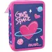 Space Heart: Estuche de lápices desplegable rosa y morado de dos niveles 15x21x5cm