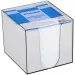 Spirit: Bloc de notas blanco en caja transparente de 900 hojas 9x9x9cm