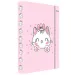 Spirit: Caja de cuadernos con estampado de gato rosa con banda de goma en tamaño A/4