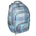 Spirit: E-Bag mochila escolar azul a cuadros con esquinas redondeadas, mochila 46x34x22cm
