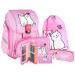Spirit: Mochila escolar LED con estampado de gatos felices, set de 5 piezas
