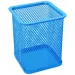 Spirit: Portalápiz rectangular de malla metálica azul neón