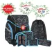 imagen de Spirit: Set de mochila escolar ergonómica de 5 piezas con diseño de fútbol 3D y luz LED 34x22x41cm 1
