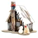 Stop & Look: Casa de papel navideña con torre y luz 17x12x14cm