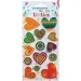 The Littlies: Conjunto de pegatinas 3D de corazones coloridos en hoja de 10x22cm