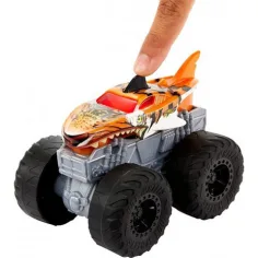 imagen de Vehículo Hot Wheels Monster Trucks Tiger Shark con luces y sonidos 1/43 - Mattel 3