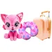 imagen de Viajeros amigos – Rosie Jetset Aventurera Kitti gato de peluche con maleta y almohada de viaje 2